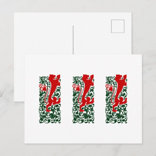 Will Bradley Heraldic Lion Briefkaart (Voorkant / Achterkant)