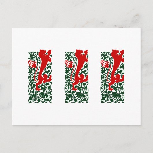 Will Bradley Heraldic Lion Briefkaart (Voorkant)