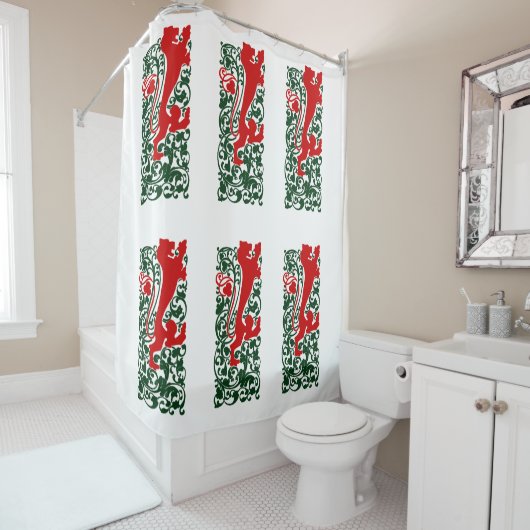 Will Bradley Heraldic Lion Douchegordijn (In situ)