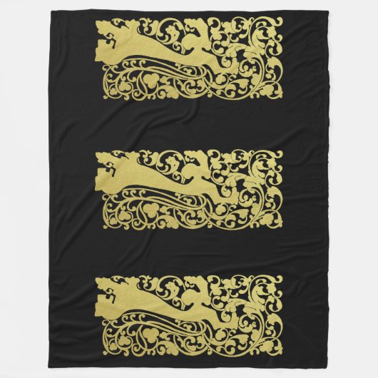 Will Bradley Heraldic Lion Fleece Deken (Voorkant)
