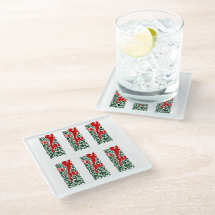 Will Bradley Heraldic Lion Glazen Onderzetter