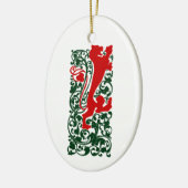 Will Bradley Heraldic Lion Keramisch Ornament (Links)