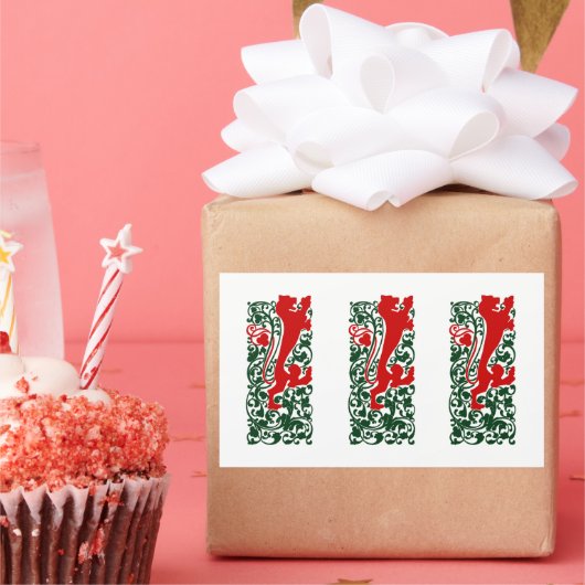 Will Bradley Heraldic Lion Rechthoekige Sticker (Feest)