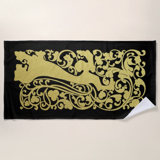 Will Bradley Heraldic Lion Strandlaken (Voorkant)