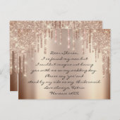 Will Bridesmaid Blush Glitter Drift Spark Name Briefkaart (Voorkant / Achterkant)