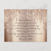Will Bridesmaid Blush Glitter Drift Spark Name Briefkaart (Voorkant)