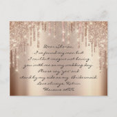 Will Bridesmaid Roos Glitter Drift Gold Confetti Briefkaart (Voorkant)