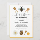 Will Bug Daisy Bloom Rustic Busy Bee Genderonthull Kaart (Voorkant)