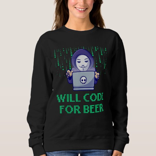 Will Code for Beer Computer Programming Profession Trui (Voorkant)