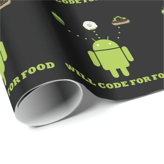Will Code for Food Android Software Developer Cadeaupapier (Rol Hoek)