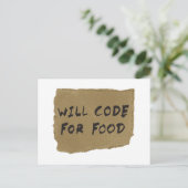 Will Code for Food Briefkaart (Staand voorkant)