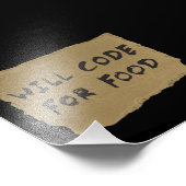 Will Code for Food Foto Afdruk (Hoek)