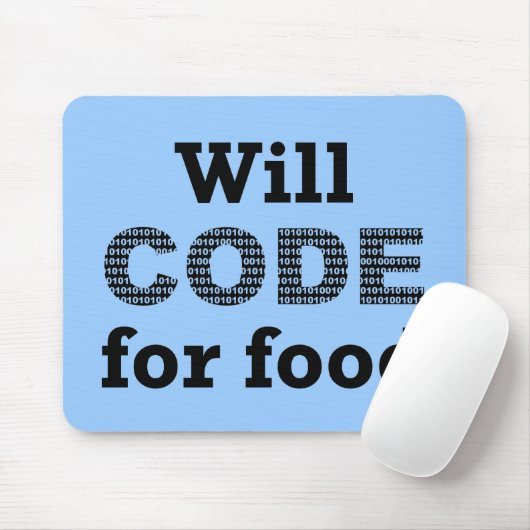 Will Code for Food Mousepad Muismat (Met muis)
