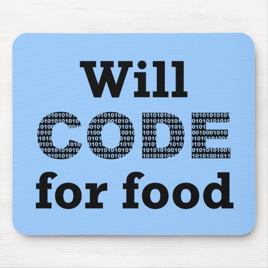 Will Code for Food Mousepad Muismat (Voorkant)