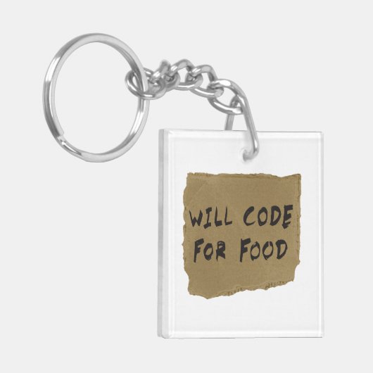 Will Code for Food Sleutelhanger (Voorkant Links)