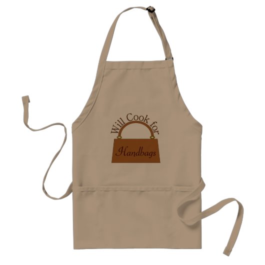 Will Cook for Handbags Apron Standaard Schort (Voorkant)