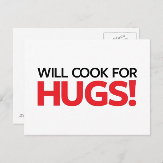 Will Cook for Hugs Briefkaart (Voorkant / Achterkant)