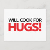Will Cook for Hugs Briefkaart (Voorkant)