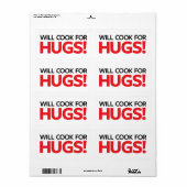 Will Cook for Hugs Etiket (Full Sheet)