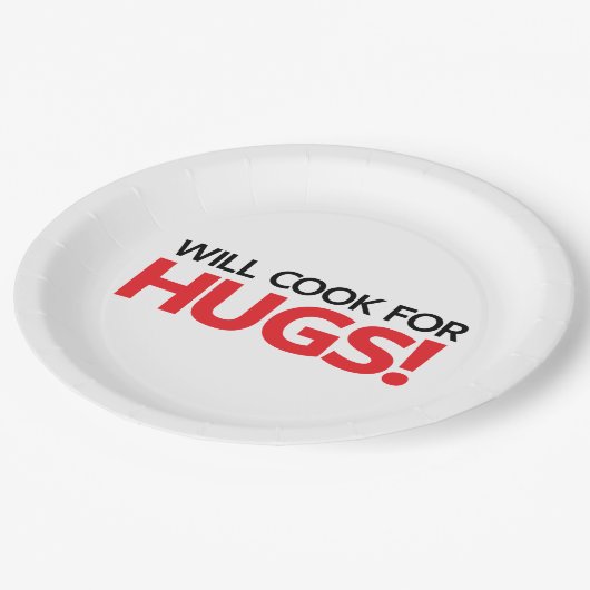 Will Cook for Hugs Papieren Bordje (Gekanteld)