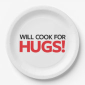 Will Cook for Hugs Papieren Bordje (Voorkant)