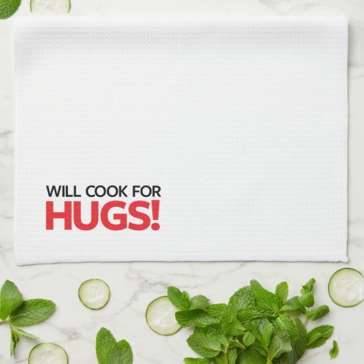 Will Cook for Hugs Theedoek (Gevouwen)