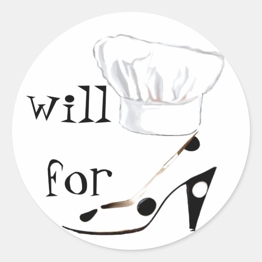 Will Cook for Shoes Ronde Sticker (Voorkant)