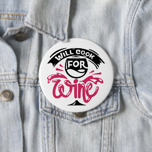 Will Cook for Wine Ronde Button 4,0 Cm