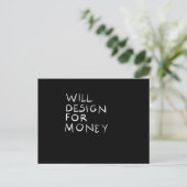 Will Design for money Briefkaart (Staand voorkant)