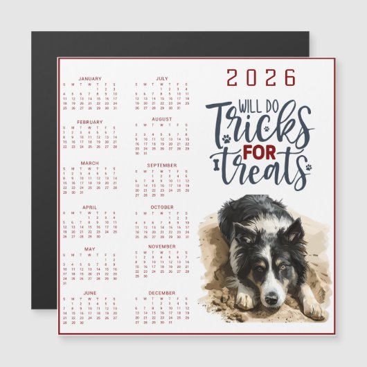 Will Do Tricks For Treats Dog Calendar (Voorkant / Achterkant)