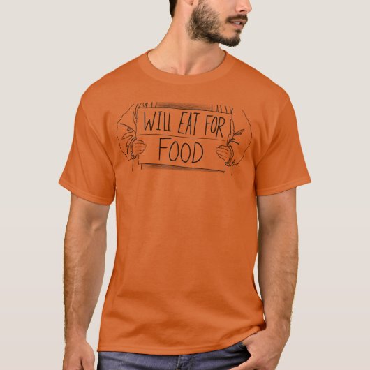 Will eat for food boy t-shirt (Voorkant)