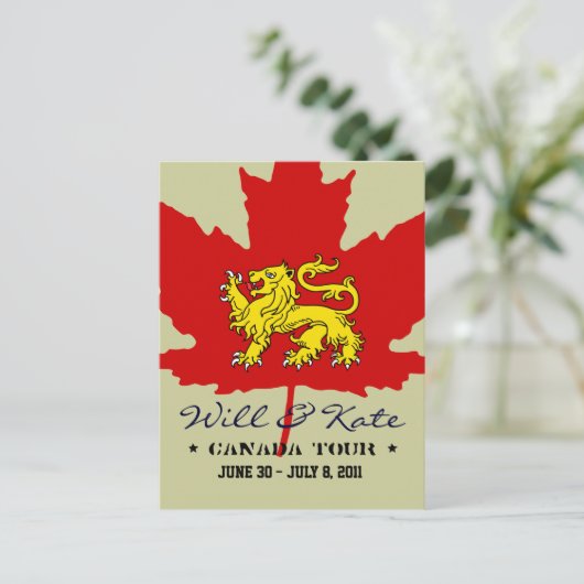 Will en Kate CANADA Tour Briefkaart (Staand voorkant)