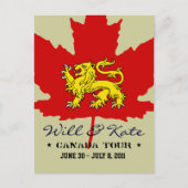 Will en Kate CANADA Tour Briefkaart (Voorkant)