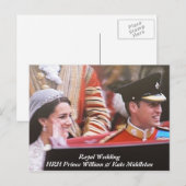 Will en Kate koninklijke bruiloft Briefkaart (Voorkant / Achterkant)