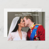 Will en Kate koninklijke bruiloft Briefkaart (Voorkant / Achterkant)