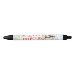 Will Fly for Food Pen (zwarte inkt)