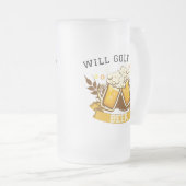 Will GOLF voor bier | aanpasbaar Matglas Bierpul (Voorkant rechts)