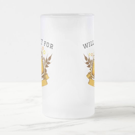 Will GOLF voor bier | aanpasbaar Matglas Bierpul (Center)