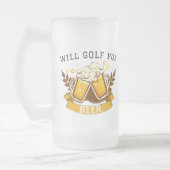 Will GOLF voor bier | aanpasbaar Matglas Bierpul (Links)