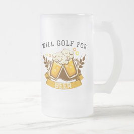 Will GOLF voor bier | aanpasbaar Matglas Bierpul