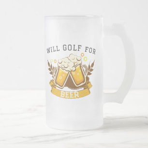 Will GOLF voor bier   aanpasbaar Matglas Bierpul