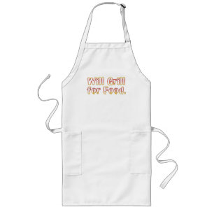 Will grill voor eten. lang schort