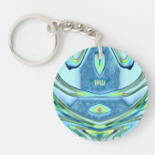 WILL ~ Groen Geel Blauw Circulair Acryl ~ Sleutelhanger (Voorkant)