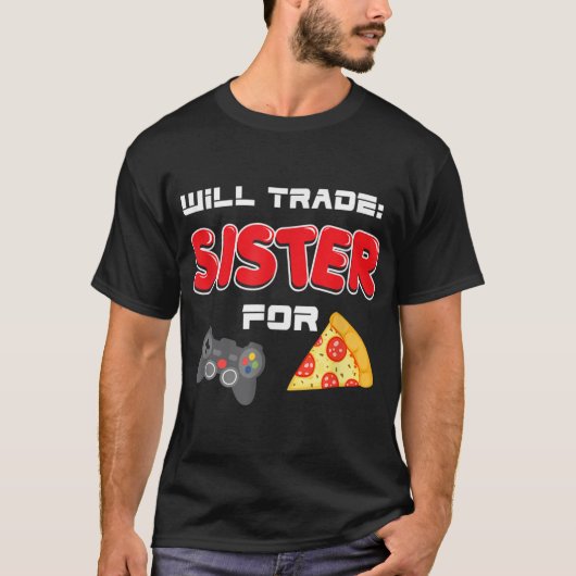 Will handelt zuster voor videogames en Pizza Broth T-shirt (Voorkant)