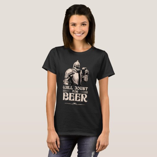 Will Joust voor Beer Knight middeleeuwse steekspel T-shirt (Voorkant volledig)