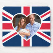 Will, Kate, Prince George - Britse vlag Muismat (Voorkant)