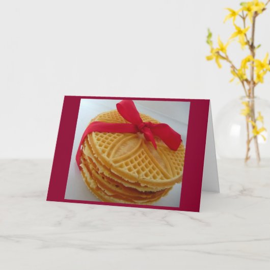 WILL LOVE YOU MORE THAN "PIZZELLES" FOREVER! KAART (Gele Bloem)
