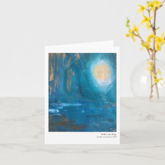 Will o' the Wisp Folded Note Card Kaart (Gele Bloem)