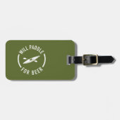 Will Paddle for beer Bagagelabel (Voorkant horizontaal)