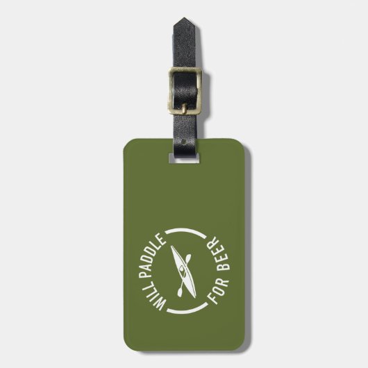 Will Paddle for beer Bagagelabel (Voorkant verticaal)